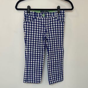 Mini Boden Plaid Pants with Polka Dot Buttons sz 9